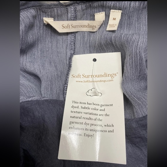 SOFT SURROUNDINGS - Flowy Overlay Cape Dress Grey Tassel Tied Size M NWT￼ - Picture 6 of 9